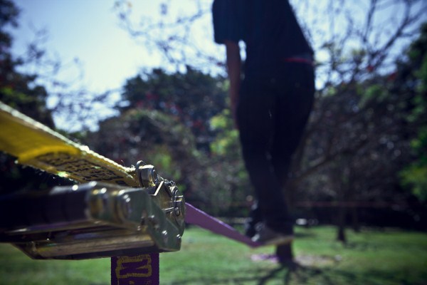 Bebeto quer espaço adequado à prática de slackline