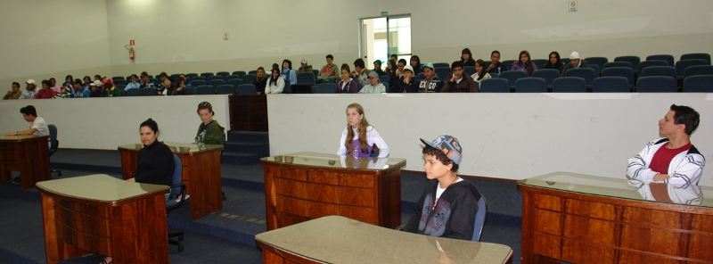 Estudantes da Escola Estadual "Emílio Romi" participaram de reunião simulada hoje