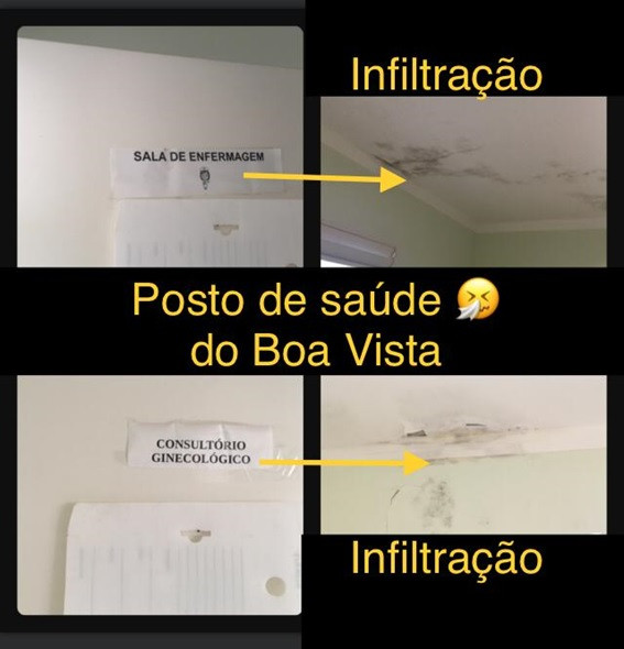 Infiltração em UBS tem gerado incômodo em pacientes e funcionários