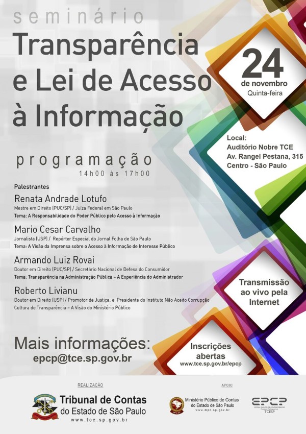 Câmara retransmite, amanhã (24), seminário do TCE.